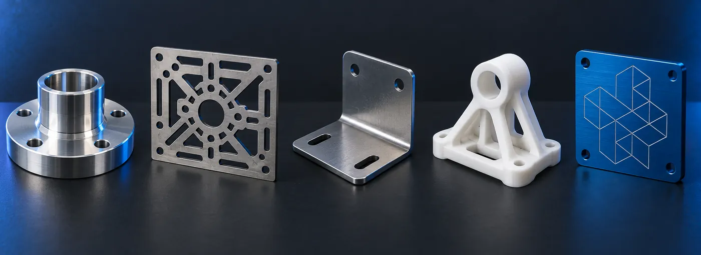 Metal, sac ve plastik örnek parçalar